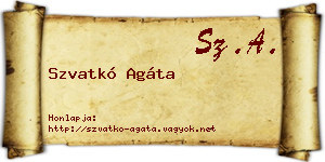 Szvatkó Agáta névjegykártya